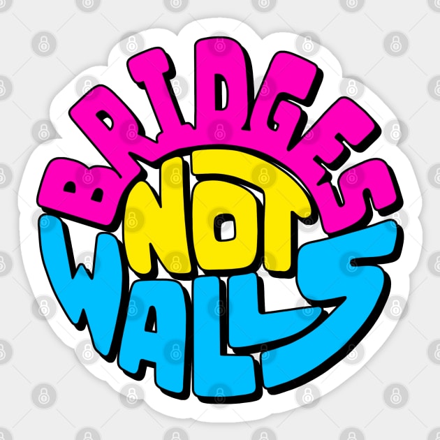 Bridges Not Walls Word Art Sticker by Slightly Unhinged